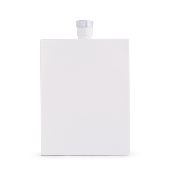 white stainless steel hip flask